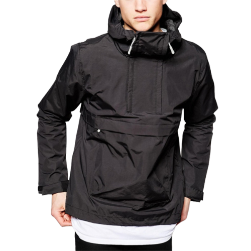 Stylish Turtleneck Black Trench Jacket